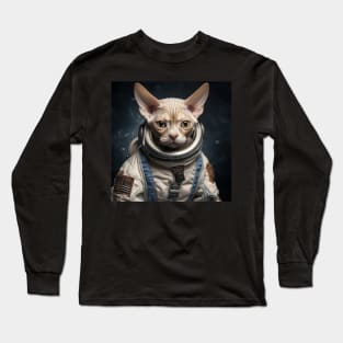 Astronaut Cat in Space - Devon Rex Long Sleeve T-Shirt